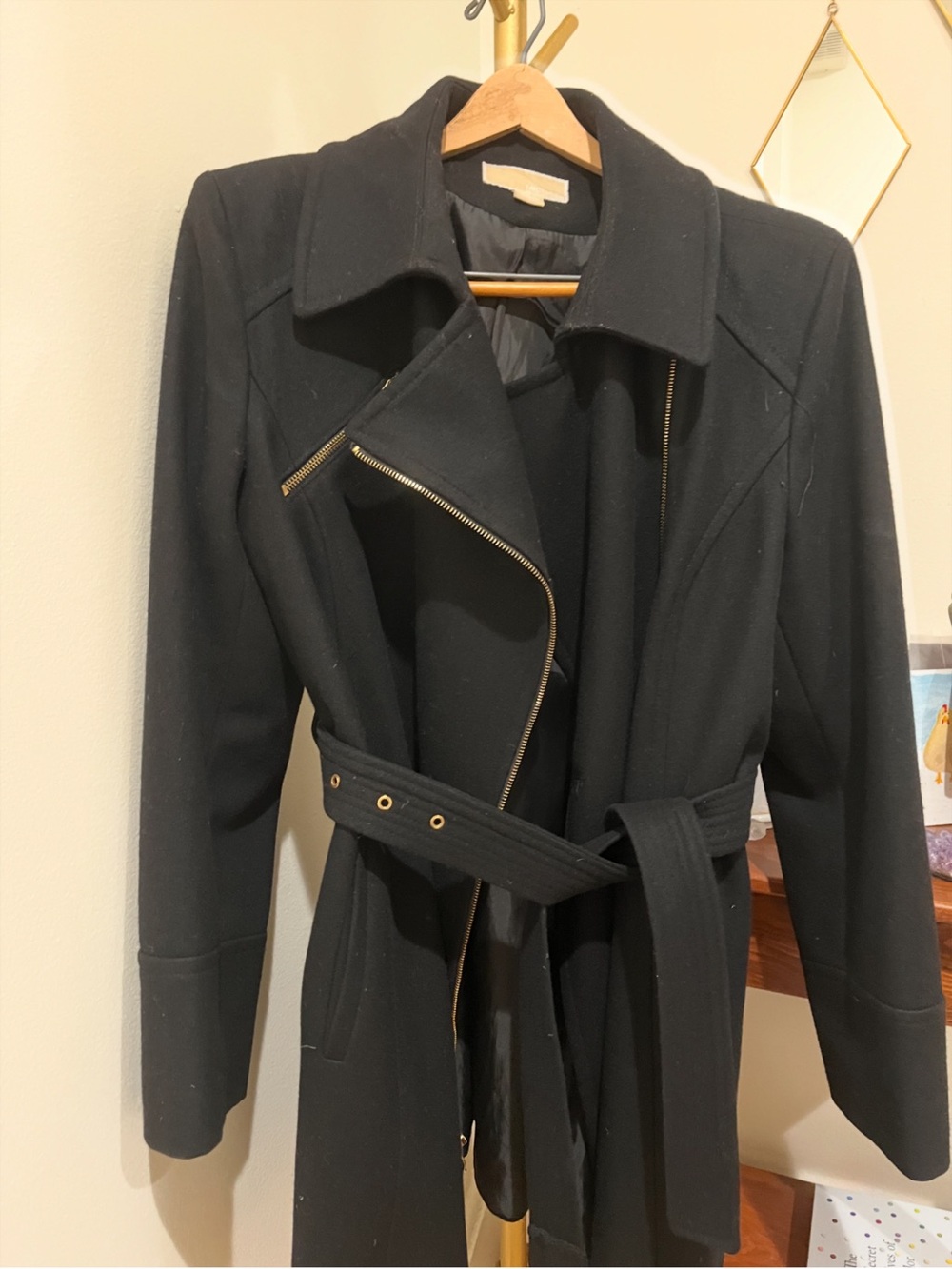 Michael Kors XL Black Women's Trench Coat with Belt
